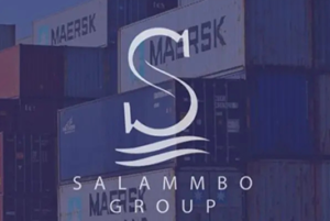 Navire marchand Salammbô en mer ouverte.