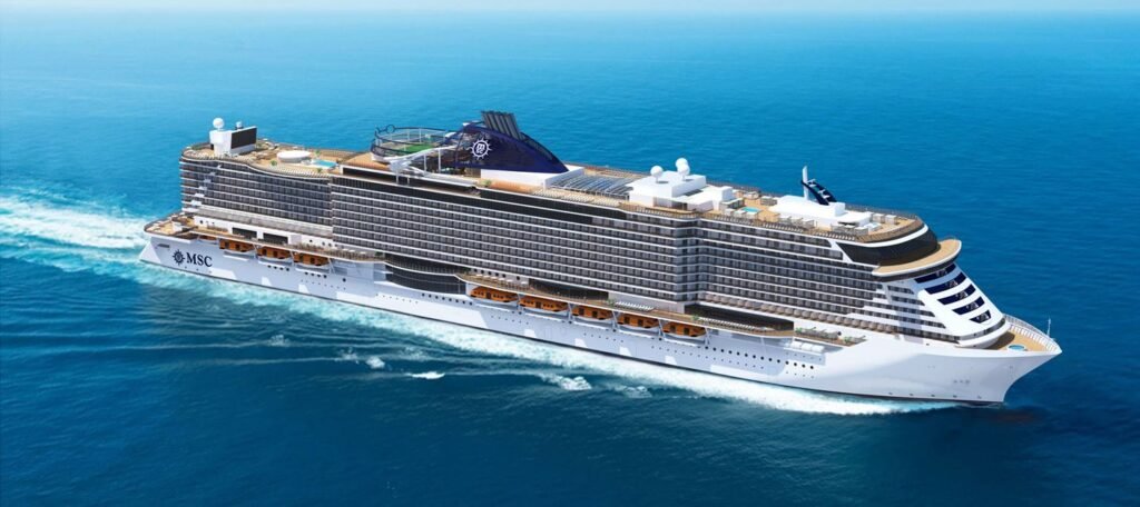 Navire de croisière MSC Seaside en mer.