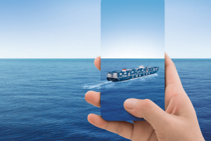 Logo de la Compagnie Maritime d'Affrètement CMA-CGM.