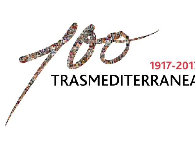 Logo de Trasmediterranea, compagnie maritime espagnole.