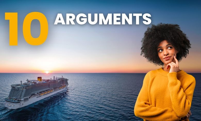 Image illustrant des réponses aux objections courantes sur les croisières, avec des passagers heureux à bord d'un navire.