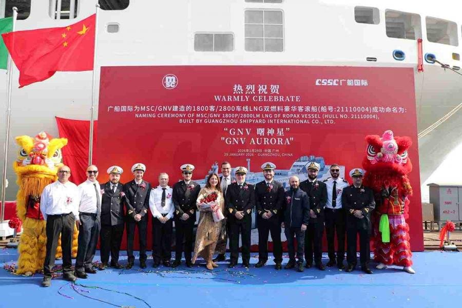 Découvrez le GNV Aurora, le nouveau ferry de GNV alimenté au GNL, réceptionné le 30 janvier 2026. Av