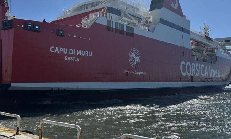 Le ferry « Kalliste » racheté par Corsica linea à La Méridionale se montre sous ses nouvelles couleurs