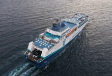 Ferry Massalia La Méridionale Marseille Tanger Med vue aérienne